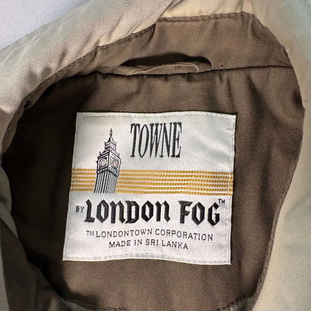Towne by London Fog Mens Tan Khaki Quilted Lined Field Jacket Coat Size L